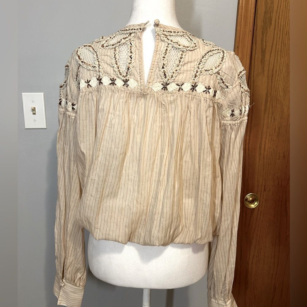 Free People sequin beaded embellished boho‎ top size S BIN I - Picture 8 of 12